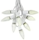 Novelty Lights 25 Foot C9 LED Outdoor Lighting Patio Christmas String Light Set, Warm White, White Wire, 25 Bulbs