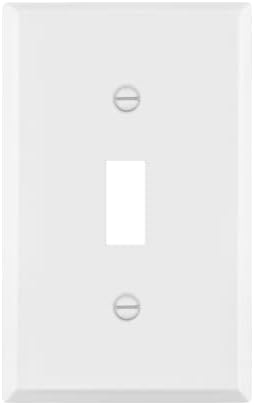 ENERLITES Toggle Light Switch Metal Wall Plate, 1-Gang, White Matte