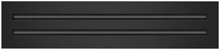 BUILDMART - 18x4 Modern AC Vent Cover - Decorative Black Aluminum Air Vent - Standard Linear Slot Diffuser - Heating and Cooling Register Grille for Ceiling, Walls & Floors - Texas Buildmart