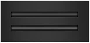 BUILDMART - 10x4 Modern AC Vent Cover - Decorative Black Aluminum Air Vent - Standard Linear Slot Diffuser - Heating and Cooling Register Grille for Ceiling, Walls & Floors - Texas Buildmart