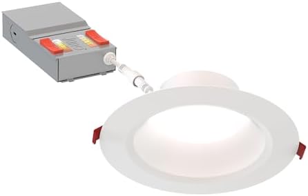 Juno 6" Canless Wafer LED Light, 5-in-1 CCT, Deep Regressed Smooth Trim 6Pk