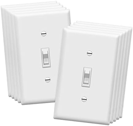 ENERLITES 10 Pack Toggle Light Switch with Wall Plate, Single Pole, White