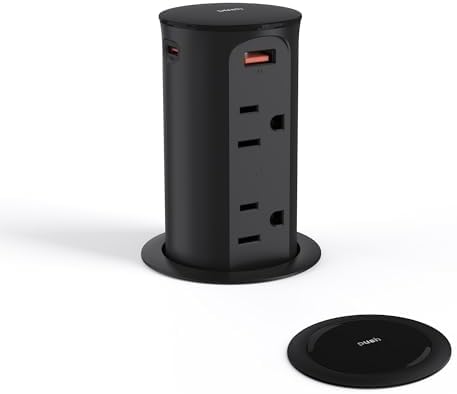 Jgstkcity Pop up Countertop Outlet,2.5in Hole Desk Grommet,65W USB