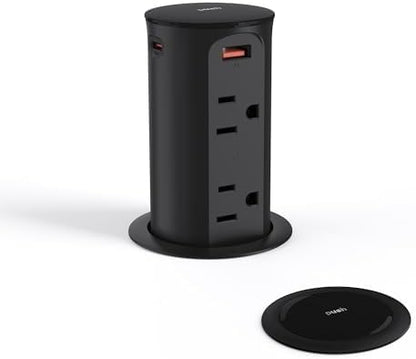 Jgstkcity Pop up Countertop Outlet,2.5in Hole Desk Grommet,65W USB