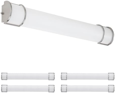 ASD LED 36" Vanity Flush Mount Light Fixture, Linear Bathroom Lighting Bar | 3CCT, Dimmable, Energy Star, ETL Listed | 30W 2650LM 3000-5000K 120V | Long Bath Wall Sconce Over Mirror | Nickel, 4 Pack
