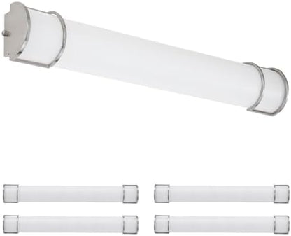 ASD LED 36" Vanity Flush Mount Light Fixture, Linear Bathroom Lighting Bar | 3CCT, Dimmable, Energy Star, ETL Listed | 30W 2650LM 3000-5000K 120V | Long Bath Wall Sconce Over Mirror | Nickel, 4 Pack