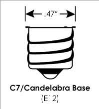 Bioluz LED Light Bulbs 4W Filament Candelabra Bulb, E12 Base High Efficiency LED Light Bulb, UL Listed, Ideal for Home Decor, Long-Lasting LED Bulbs, Bright and Energy Efficient, Pack of 12