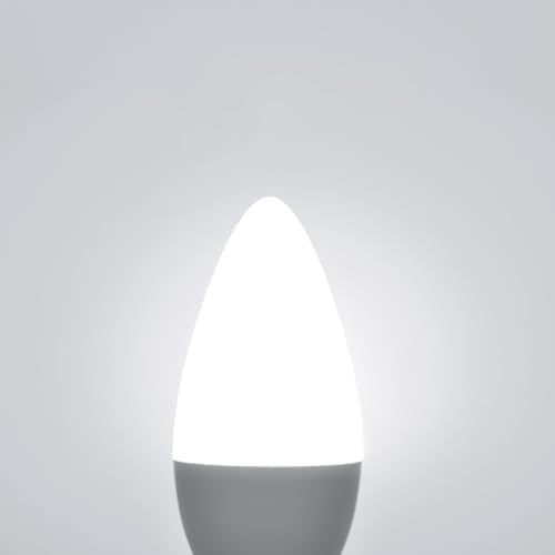 comzler 12 Pack E12 LED Candelabra Light Bulb, 5000K Daylight, 5 Watt 60W Equivalent Ceiling Fan Light Bulbs, Type B Light Bulb B11 Shape for Chandelier, Small Base, CRI85+, 500Lumen, Non-Dimmable