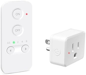 NineLeaf Programmable Remote Timer Switch & Wireless Outlet Plug, 500ft Range Plug in Light Switch, 15A/1500W Wall Mounted On/Off, No Wiring Needed for Fans, Christmas Lights, 1Remote 1Outlet