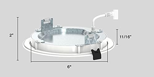 RAB WFRL6R139FA120WB Edge-Lit Wafer CCT Field Adjustable, 2700/3000/3500/4000/5000K All-in-one, No Housing Required (Baffle, 6")