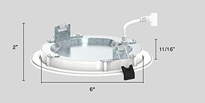 RAB WFRL6R139FA120WB Edge-Lit Wafer CCT Field Adjustable, 2700/3000/3500/4000/5000K All-in-one, No Housing Required (Baffle, 6")