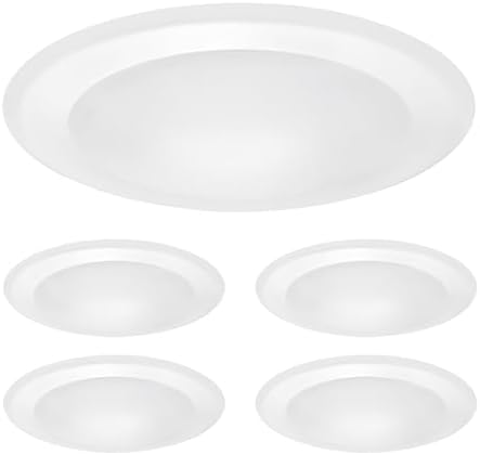 Maxxima 7.5 in. LED Flush Mount Ceiling Light Fixture, 1200 Lumens, 5 CCT 2700K/3000K/3500K/4000K/5000K, Round Disk Light, Dimmable, Recessed Can or J-Box Install (Pack of 5)