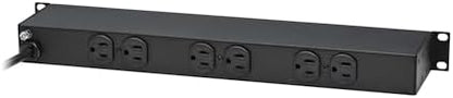 Tripp Lite 12-Outlet Rackmount PDU Power Strip, Network-Grade Front & Rear Facing Outlets, 15A, 120V, 15ft Cord with 5-15P Plug, Horizontal 1U Rack Mount, Lifetime Manufacturer's Warranty (RS-1215)