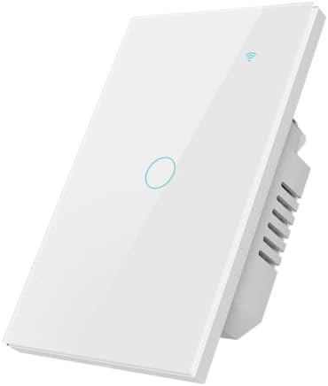 Smart Switch for Light 1 Gang, 2.4GHz Wi-Fi Switch Compatible with Alexa and Google Home,Voice Control, Remote Control, Timer & Schedule UL Certified, No Hub Required