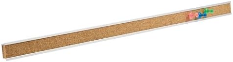 Quartet Bulletin Bar Pin Strip Cork Board 48" x 1", For Classroom, Office, Cubicle, Aluminum Frame (Z2006)