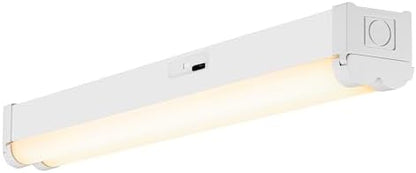 Sylvania 2ft LED Strip Light Double Barrel, 3 CCT (3000/4000/5000K) Select, 20W, 2200 LMS, Dimmable LED Shop Lights for Garages, White - 1 Pack (66737)