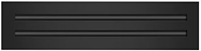 BUILDMART - 16x4 Modern AC Vent Cover - Decorative Black Aluminum Air Vent - Standard Linear Slot Diffuser - Heating and Cooling Register Grille for Ceiling, Walls & Floors - Texas Buildmart
