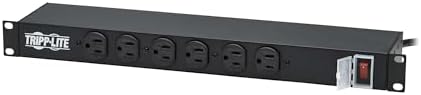 Tripp Lite 12-Outlet Rackmount PDU Power Strip, Network-Grade Front & Rear Facing Outlets, 15A, 120V, 15ft Cord with 5-15P Plug, Horizontal 1U Rack Mount, Lifetime Manufacturer's Warranty (RS-1215)