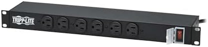 Tripp Lite 12-Outlet Rackmount PDU Power Strip, Network-Grade Front & Rear Facing Outlets, 15A, 120V, 15ft Cord with 5-15P Plug, Horizontal 1U Rack Mount, Lifetime Manufacturer's Warranty (RS-1215)