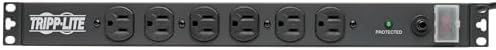 Tripp Lite 14-Outlet Rack Mount Surge Protector Power Strip PDU, 15A, 120V, 3000 Joules, 15ft Cord with 5-15P Plug, 1U Horizontal Rack Mount, Lifetime Manufacturer's Warranty (DRS-1215)