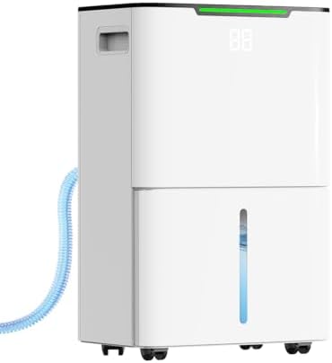 Dehumidifier for Home Basement, 34 Pints Dehumidifiers with Drain Hose for 1500 Sq. Ft Bedroom Bathroom Small Room RV, 3 Working Modes, Smart Humidity Control, 24H Timer, Auto Defrost
