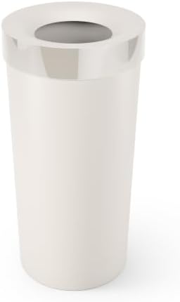 Umbra Vento Kitchen Trash Can, Open Top 16.5 Gallon Garbage Can, Sand