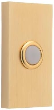 Baldwin 4863 3" x 1-1/2" Illuminated Rectangular Door Bell from the Estate Collection - Lifetime Satin Brass