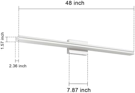 SineRise 48-Inch LED Modern Bathroom Vanity Light Bar, Chrome Modern Acrylic Bathroom Wall Lighting Fixtures Over Mirror (Cool White 6000K)