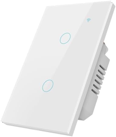 Smart Switch for Light 2 Gang, 2.4GHz Wi-Fi Switch Compatible with Alexa and Google Home,Voice Control, Remote Control, Timer & Schedule UL Certified, No Hub Required