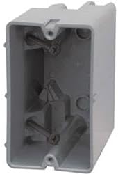 Southwire Electrical Box for Lighting Fixture, 50lb Ceiling Fan and 75lb Light Fixture Support, 22.5Cu with Depth Adjustment, 1 Gang, Gray, MSB22+