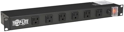 Eaton Tripp Lite 12-Outlet 1U Rack Mount Power Strip PDU, Six Front & Six Rear Facing Outlets, 15A, 120V, 15ft Extension Cord with Flat Plug, Rackmount for DJ Equipment and Server Racks (RS1215-RA)
