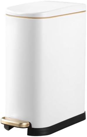 SYNCVIBE Bathroom Trash Can with Soft Close Lid 3.5 Gallon Matte White
