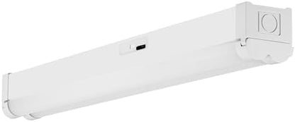 Sylvania 2ft LED Strip Light Double Barrel, 3 CCT (3000/4000/5000K) Select, 20W, 2200 LMS, Dimmable LED Shop Lights for Garages, White - 1 Pack (66737)