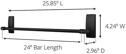 Command Bath Towel Bar, Matte Black, 1 Towel Ring, 2 Strips
