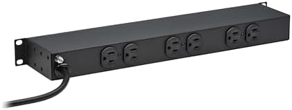 Tripp Lite 12-Outlet Rackmount PDU Power Strip, Network-Grade Front & Rear Facing Outlets, 15A, 120V, 15ft Cord with 5-15P Plug, Horizontal 1U Rack Mount, Lifetime Manufacturer's Warranty (RS-1215)