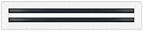 BUILDMART - 20x4 MUD-in Air Vent Cover - Drywall MUD in White Air Vent - MUD Linear Slot Diffuser - Register Grille for Ceiling and Walls - Texas Buildmart