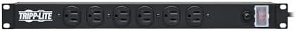 Tripp Lite 12-Outlet Rackmount PDU Power Strip, Network-Grade Front & Rear Facing Outlets, 15A, 120V, 15ft Cord with 5-15P Plug, Horizontal 1U Rack Mount, Lifetime Manufacturer's Warranty (RS-1215)