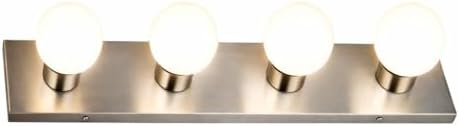 Design House 519298 Contemporary 4-Light Indoor Vanity Light Dimmable for Bathroom Bedroom Vanity Makeup, Satin Nickel