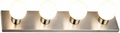 Design House 519298 Contemporary 4-Light Indoor Vanity Light Dimmable for Bathroom Bedroom Vanity Makeup, Satin Nickel