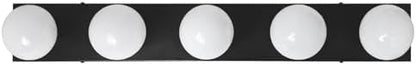 Design House Vanity Lights, 5 Linear Lights, Dimmable, Horizontal or Vertical Use, Uses (5) 60W Bulbs, for Bathroom/Makeup Vanity, Matte Black, 30.0 in. W x 2.0 in. H x 4.3 in. D, 588582-BLK
