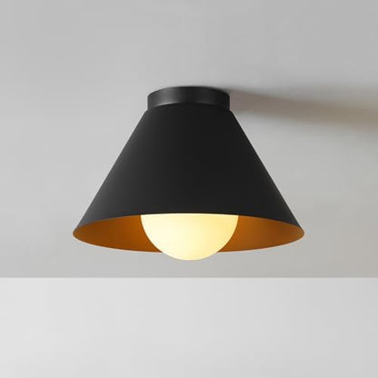 Globe Electric 60000163 1-Light Outdoor Flush Mount, Painted Black Sand Texture, Frosted Opal Glass Inner Shade