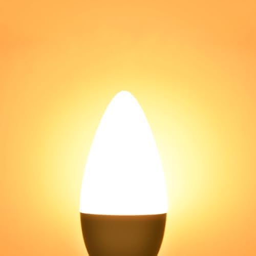 comzler 12 Pack E12 LED Candelabra Light Bulb, 2700K Warm White, 5 Watt 60W Equivalent Ceiling Fan Light Bulbs, Type B Light Bulb B11 Shape for Chandelier, Small Base, CRI85+, 500Lumen, Non-Dimmable