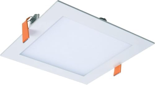 HALO HLB 6 in Square Canless Ultra-Thin LED Recessed Lighting Wafer Light, 900 Lumens, 5 Selectable Color Temperatures 2700K-5000K, Wet Rated, Energy Star Certified for Ceiling and Shower (Pack of 6)