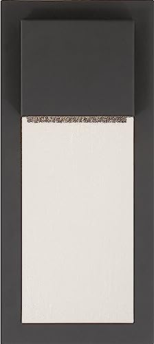 THE GREAT OUTDOORS 72382-66-L Westgate Outdoor Wall Mount, 1-Light, 10 Total Watts, 7-in H x 15.75-in W, Sand Coal Black