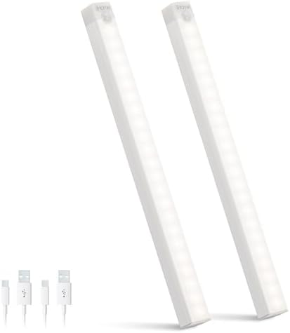 iHome Rechargeable Auto Sensing Light Bars, Motion Sensor, Dimmable, Auto/Always-On Modes, Easy Installation (2-Pack 12” LED Light Bar)