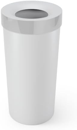 Umbra Vento Kitchen Trash Can, Open Top 16.5 Gallon Garbage Can, Grey