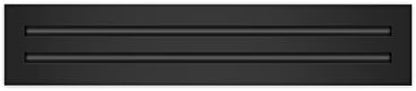 BUILDMART - 20x4 Modern AC Vent Cover - Decorative Black Air Vent - Standard Linear Slot Diffuser - Register Grille for Ceiling, Walls & Floors - Texas Buildmart