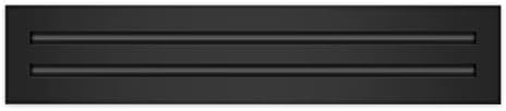 BUILDMART - 20x4 Modern AC Vent Cover - Decorative Black Air Vent - Standard Linear Slot Diffuser - Register Grille for Ceiling, Walls & Floors - Texas Buildmart