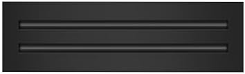 BUILDMART - 14x4 Modern AC Vent Cover - Decorative Black Aluminum Air Vent - Standard Linear Slot Diffuser - Heating and Cooling Register Grille for Ceiling, Walls & Floors - Texas Buildmart