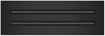 BUILDMART - 12x4 Modern AC Vent Cover - Decorative Black Aluminum Air Vent - Standard Linear Slot Diffuser - Heating and Cooling Register Grille for Ceiling, Walls & Floors - Texas Buildmart